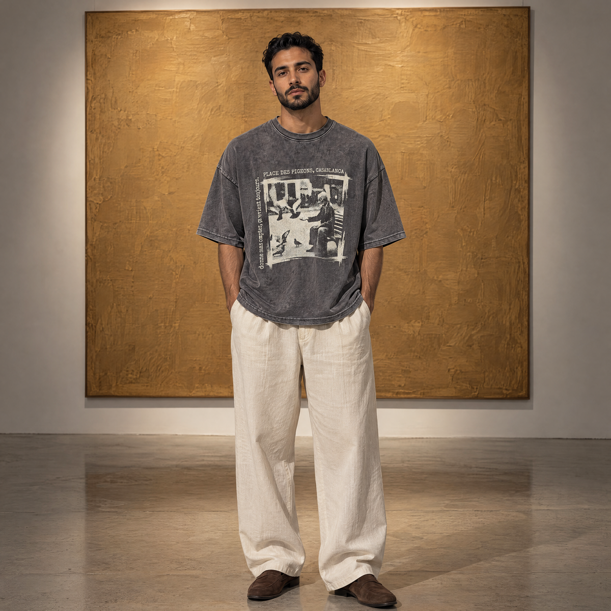 LES PIGEONS — Washed Grey Tee