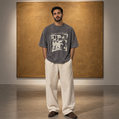 LES PIGEONS — Washed Grey Tee