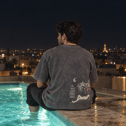 NUITS BLANCHES — Washed Grey Tee