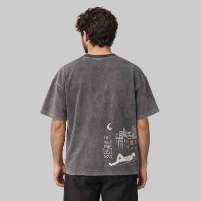 NUITS BLANCHES — Washed Grey Tee