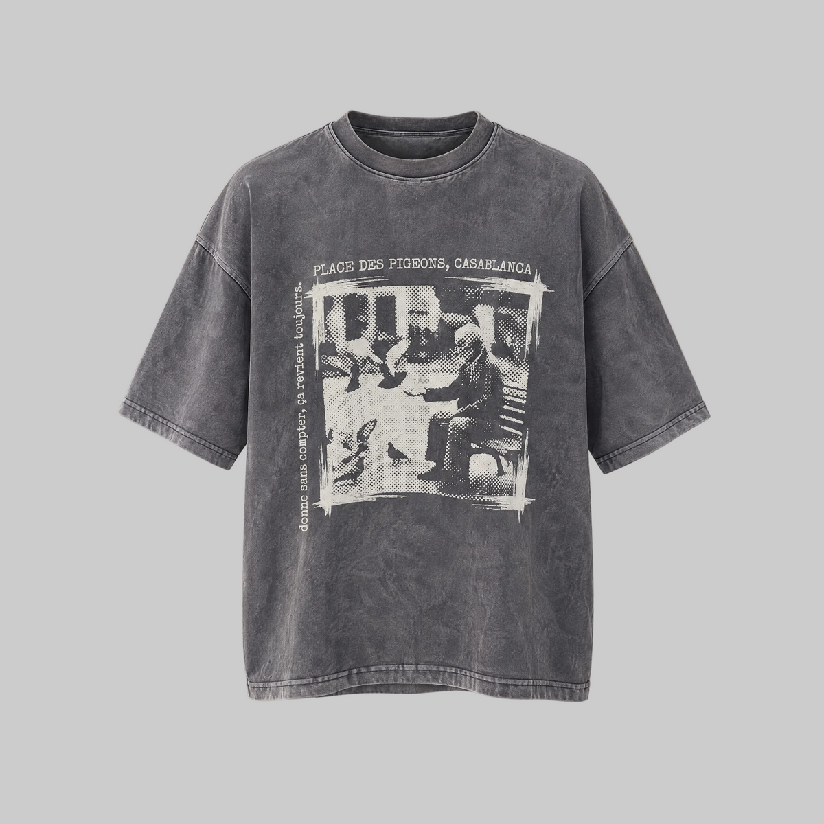 LES PIGEONS — Washed Grey Tee