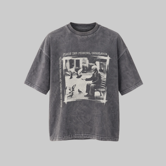 LES PIGEONS — Washed Grey Tee